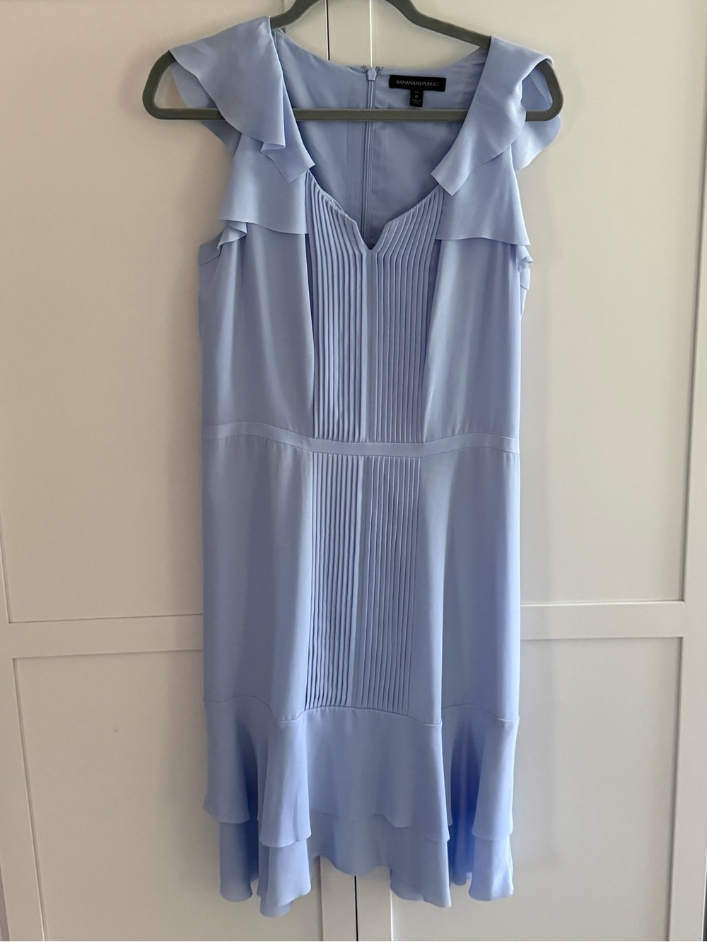Banana Republic periwinkle Blue Pleated Ruffle Midi Dress